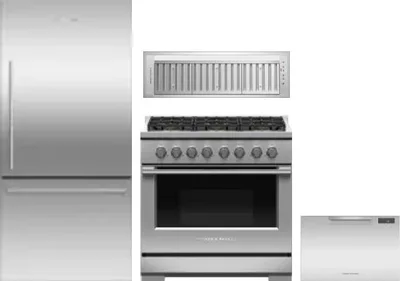 4 Piece Package Includes Refrigerator, Range, Hood And Dishwasher